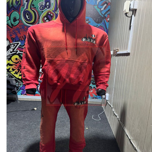 Conjunto de chándal para hombre 400GSM Stone Wash 100% algodón Regular Fit Joggers con Sudadera con capucha Boxy Fit de gran tamaño Chándales más vendidos - Product Image 3