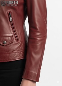 Último diseño moda mujer moda chaqueta precio al por mayor mujeres cuero moda chaquetas señoras chaqueta de cuero personalizado - Product Image 3