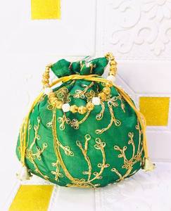 กระเป๋า potli สำหรับสุภาพสตรีปักลายแบบพรีเมี่ยม, กระเป๋า potli สำหรับผู้หญิงกระเป๋าใส่ของขวัญคืนกระเป๋า potli แบบดั้งเดิม - Product Image 6