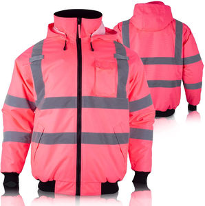 Chaqueta Bomber de invierno para mujer, Sudadera con capucha, ropa de trabajo de seguridad reflectante de alta visibilidad con edredón de alta visibilidad, logotipo personalizable - Product Image 4