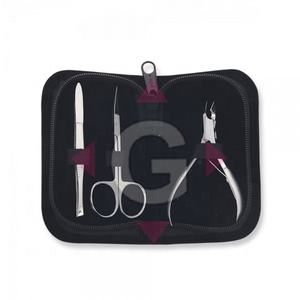 Ensemble de manucure 4 pièces avec logo personnalisable Pince à épiler en acier inoxydable à pointe inclinée et coupe-sourcils pour la beauté - Product Image 3