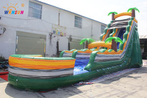 Toboggans aquatiques gonflables WINSUN de 19 pieds avec piscine, toboggans aquatiques tropicaux commerciaux pour enfants, aire de jeux extérieure - Product Image 5