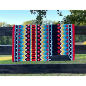 Western Show Horse Saddle Blanket Diseño de Nueva Zelanda Manta de sillín de lana hecha a mano Top Wool Saddle Pad Size - Product Image 1