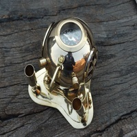 Mini casque de plongée en laiton maritime antique modèle de décoration intérieure poli avec porte-stylo cadeau