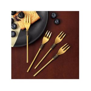 Couverts de luxe en acier inoxydable Offre Spéciale pour banquet et mariage, couverts plaqués or brillant, ensemble de cuillères et fourchettes sûrs et sains - Product Image 1