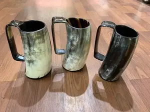 Taza de cuerno de búfalo de estilo americano, taza para beber de cuerno natural con diseño de cuerno de taza - Product Image 6