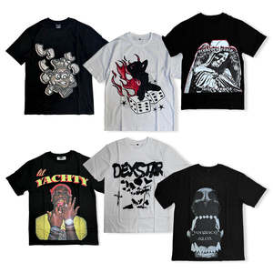 Haute qualité tricoté 100% coton hommes Hip Hop T-shirt à manches courtes impression personnalisée dernière conception respirant écologique noir - Product Image 5