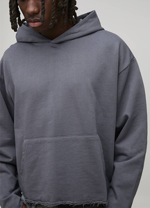 Abrigo con Capucha para Hombre, Corte Holgado, de Algodón, Cálido, con Estampado 3D, Borde Deshilachado, Forro Polar de Lujo - Product Image 2