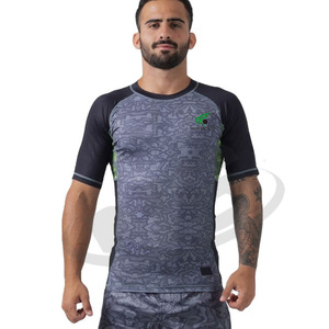 2025 nuevo estilo de manga corta Stretch Rash Guard Sets hombres ajuste cómodo diseño personalizado MMA Fight Wear Jiu Jitsu Kimono - Product Image 1