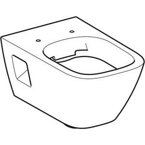WC suspendu Geberit RENOVA PLAN avec chasse d'eau profonde, design semi-fermé sans rebord, blanc - Product Image 4