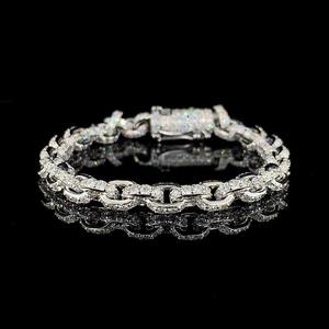 Iced Out Moissanite Diamond Bracelet 925 Sterling Silver Diamond Bracelet Hip Hop Jewelry - Product Image 1