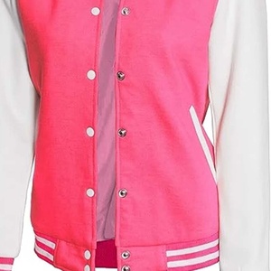 Chaqueta Deportiva de Invierno Personalizada para Mujer, Color Rosa, de Lujo, con Forro de Lana, Patrón Sólido, Bordado Personalizado, Comodidad Invernal - Product Image 4