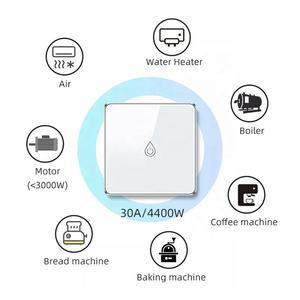 欧盟/英国标准 Zigbee/WiFi 30A 单极热水器开关 壁挂式触摸塑料面板 IP36 1 个插座 110-240V 兼容 Alexa - Product Image 3