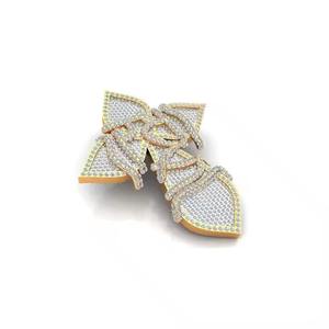 SM Jewels elegante colgante de pajarita de plata esterlina Diamante de moissanita de lujo para fiestas y regalos colgantes y dijes de moda - Product Image 1