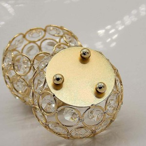 Portavelas con cuentas de cristal de gran oferta, novedad Vintage, vela votiva de forma redonda, acabado dorado para iluminación, Decoración de mesa de boda - Product Image 1