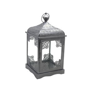 Lanterne en fer et verre de couleur or faite à la main avec poignée Bougeoir décoratif de table Boîte emballée - Product Image 4