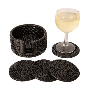 Sous-verres ronds en rotin tissé à la main avec support Poterie Hôtel Table Jute Coaster Haute Vente Qualité Design Moderne - Product Image 2