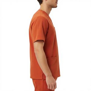 Uniforme Médico Personalizado OEM, Uniforme de Enfermería Ligero de Satén con Cuello en V Unisex, Conjunto de Uniforme Médico con Múltiples Bolsillos - Product Image 3