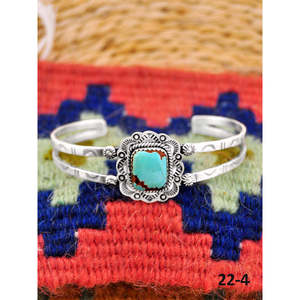 Southwest Handmade No.8 Fashion <b>Cuff</b> <b>Bracelet</b> Turquoise & Sterling <b>Silver</b> Elegant & Stylish - Product Image 1
