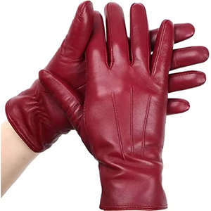 Gants d'hiver en cuir véritable de luxe pour femmes gants de conduite à écran tactile doux et chauds Style de mode élégant - Product Image 2