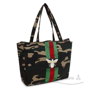 Borsa di lusso con motivo a ape in tela con motivo a tracolla con stampa mimetica | Perfetta per boutique alla moda - Product Image 5