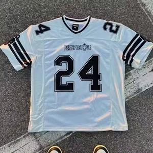 Camiseta Y2K, camiseta de calle de alta calidad, malla transpirable de secado rápido, ropa deportiva universitaria, camiseta de fútbol de gran tamaño para hombres - Product Image 1