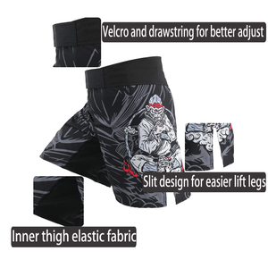 Shorts de kickboxing pour hommes imprimés sportifs MMA, très demandés - Haute qualité, séchage rapide, respirant, taille haute, fermeture élastique |   Vente en gros - Product Image 2