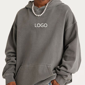 Sudaderas con capucha de rizo francés para hombre personalizadas 420gsm 100% algodón invierno peso pesado de gran tamaño con hombro caído y patrón de estampado vintage - Product Image 1