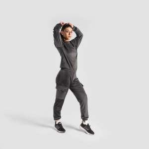 Pantalones Deportivos de Felpa Transpirable de Corte Regular, Cintura Media, Estilo Casual en Gris - Product Image 4