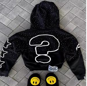 Sweat à capuche personnalisé pour homme en noir avec strass |   Streetwear Premium |   Vente en gros pour la revente |   Fabricant et fournisseur de vêtements OEM - Product Image 6