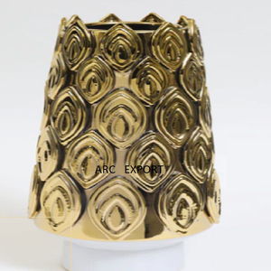 Gold Plated Leaf Designing <b>Table</b> Decoration <b>Flower</b> Vases Wholesale Wedding Home and Resorts <b>Table</b> <b>Top</b> Decorative <b>Flower</b> Vases - Product Image 4