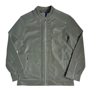 Chaqueta transpirable de poliéster/algodón de invierno informal para hombre de alta calidad, estilo Vintage, cuello levantado de gran tamaño, cierre de cremallera, logotipo frontal - Product Image 4