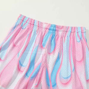 Pantalones cortos de baloncesto personalizados para hombre Stitch Just Mesh diseño vintage sublimación poliéster bordado al por mayor - Product Image 5