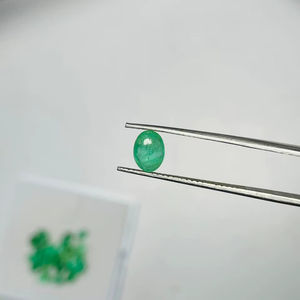 Lote de piedras preciosas de esmeralda natural de Zambia, corte ovalado, buena calidad, brillo y bonito color verde, pulido perfecto para cualquier joyería - Product Image 2