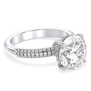REYES Vente à Chaud Bagues Halo Moissanite 4 Carat en Or Blanc 14K Taille Ronde pour Femmes Solitaire Cadeaux de Fiançailles Bague Bijoux - Product Image 3