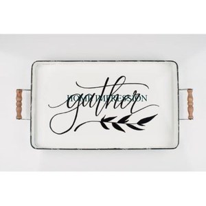 Vaisselle de maison sécurité alimentaire Trat conception unique fait à la main couleur grise forme ronde grande taille ustensiles de cuisine plateau de service alimentaire approvisionnement - Product Image 2