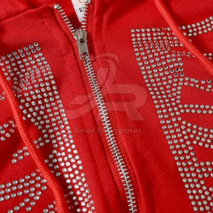Sudadera con Capucha de Rhinestone Personalizada al por Mayor, Sudadera Holgada de Estilo Urbano para Hombre, Ropa de Moda - Product Image 6