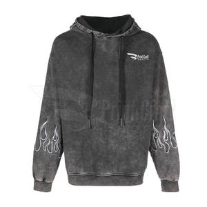 Ropa de calle de alta calidad, sudaderas con capucha de efecto Vintage para hombre, Jersey mezclado de algodón, sudaderas con capucha de efecto Vintage - Product Image 1