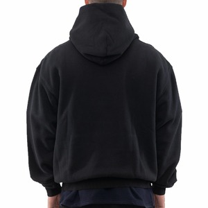 Haute qualité coton Streetwear hommes à capuche pull à capuche pour hommes coupe ample personnalisé grande taille sweats à capuche surdimensionnés en noir - Product Image 2