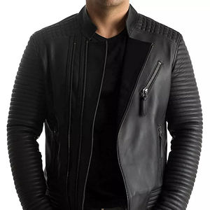 Chaqueta de cuero de gamuza hecha a medida para hombre con diseño de logotipo personalizado ideal para otoño Streetwear y trajes en capas OEM - Product Image 2