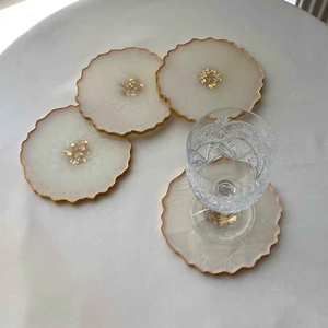 High Quality Mango <b>Wood</b> and Resin Coasters Handicraft Tea Coffee <b>Mats</b> for Kitchen <b>Table</b> Decoration India Accessories - Product Image 4