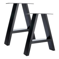 Pied de table réglable en tube de fer noir, style araignée, robuste, pour table de salle à manger, de café, de cuisine ou de salon, design moderne et contemporain