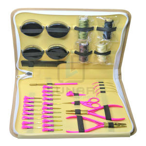 Professional Wholesale Custom Salon <b>Hair</b> Extension <b>Tools</b> Kit <b>Set</b> in Hot Pink Gold Plasma Color Supplies With Logo - Product Image 3
