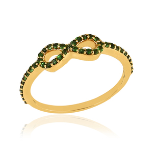 แหวนเงินแท้ 925 ชุบทองคำแท้ ดีไซน์อินฟินิตี้ ประดับพลอยทซาโวร์ไทด์ ดีไซน์คลาสสิก เหมาะสำหรับงานแต่งงาน งานเลี้ยงฉลองครบรอบ และเป็นของขวัญ - Product Image 1