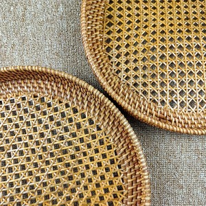 Plateau en rotin tressé à la main en forme de coquillage, vaisselle artisanale, décoration de Noël et élégant style d'intérieur - Product Image 6