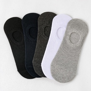 <b>Men's</b> Non-Slip <b>Invisible</b> <b>Socks</b> Solid Color Knitted Cotton Spandex Thin Summer Daily Wear Anti-Slip Feature - Product Image 2