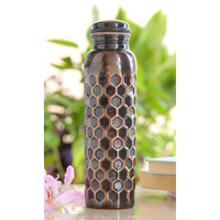 Nouvelle bouteille d'eau en cuivre artisanale de 26 oz, écologique, avec couvercle, pour la boisson, ustensiles de cuisine, bienfaits pour la santé, métal frais
