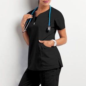 Vente en gros de tenues médicales tricotées écologiques personnalisées, uniformes d'infirmières, ensembles de blouses médicales pour hôpitaux, services OEM - Product Image 3