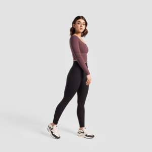 High-Waist Performance Seamless Spandex/Nylon <b>Leggings</b> (<b>Black</b>) Custom Design Breathable Plus Size Workout Tights XXL XS Sizes - Product Image 4