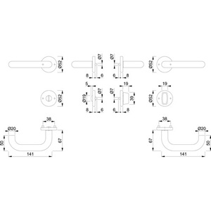 Juego de Rosetas Paris E138Z/42KV/42KVS de Acero Inoxidable F69 en Forma de U Sk/OL DIN Izquierda/Derecha D/D HOPPE Decoración y Accesorios para Oficina - Product Image 3